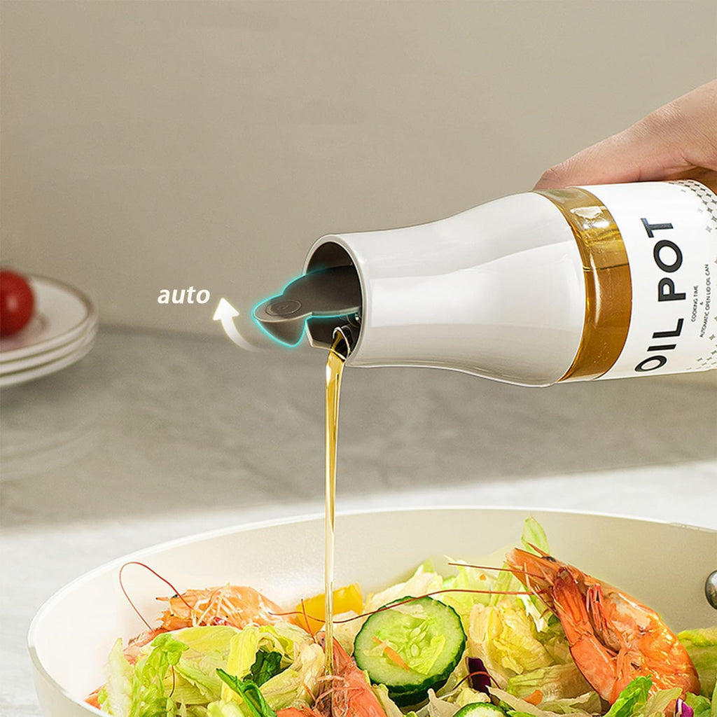 2 Pack Oil Dispenser for Kitchen, Auto Flip Non-Drip Design, Leak Proof, Oil Vinegar Dispenser Set