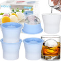 (2025 Upgrade) Ice Molds 4 PCS, Silicone Sphere Ice Mold Maker, Stackable Easy Release Circle Ice