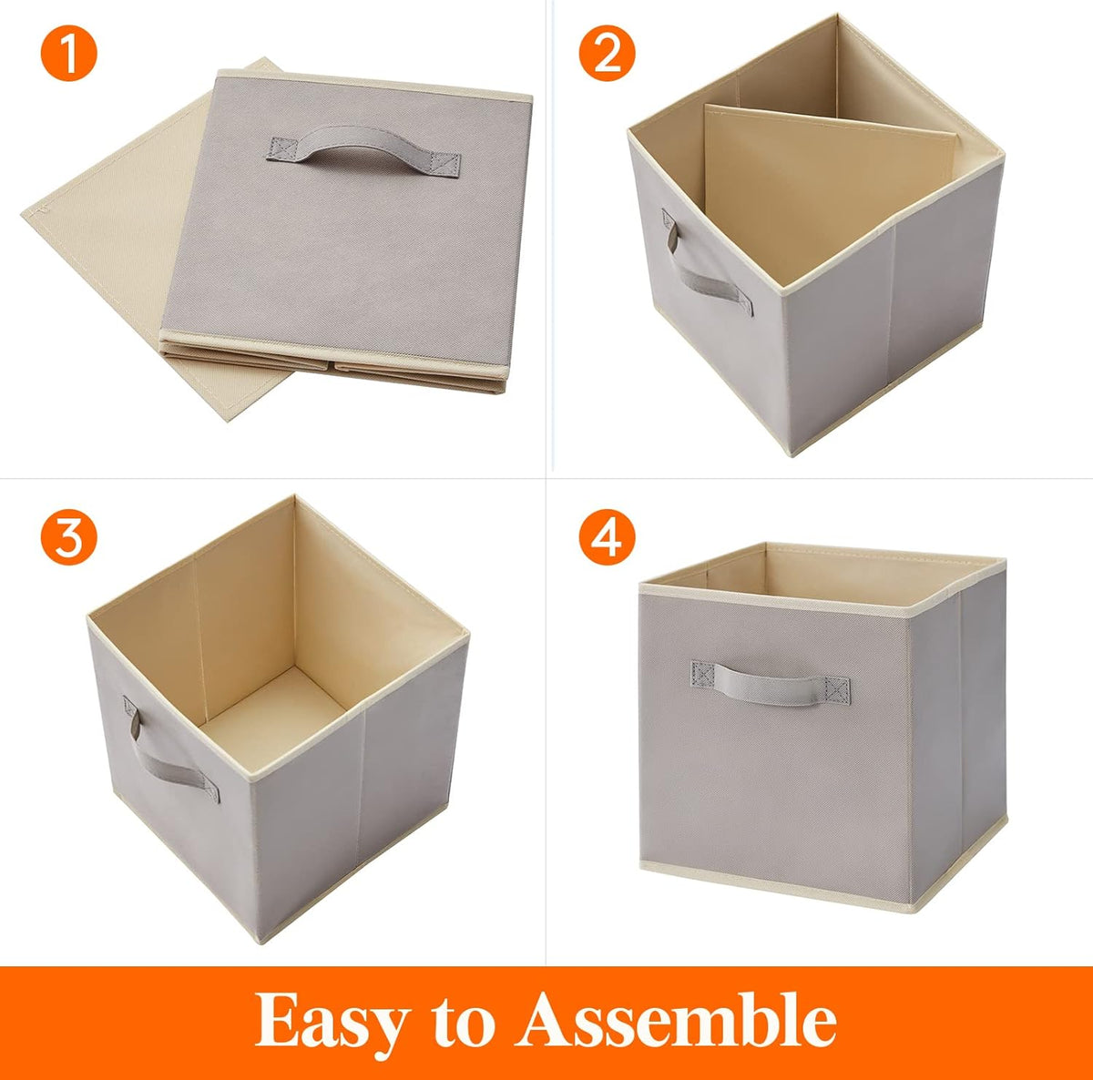 Lifewit Collapsible Fabric Storage Cubes Bins Set 11 Inch, Foldable Cubby Organizers Boxes, 6 Pack