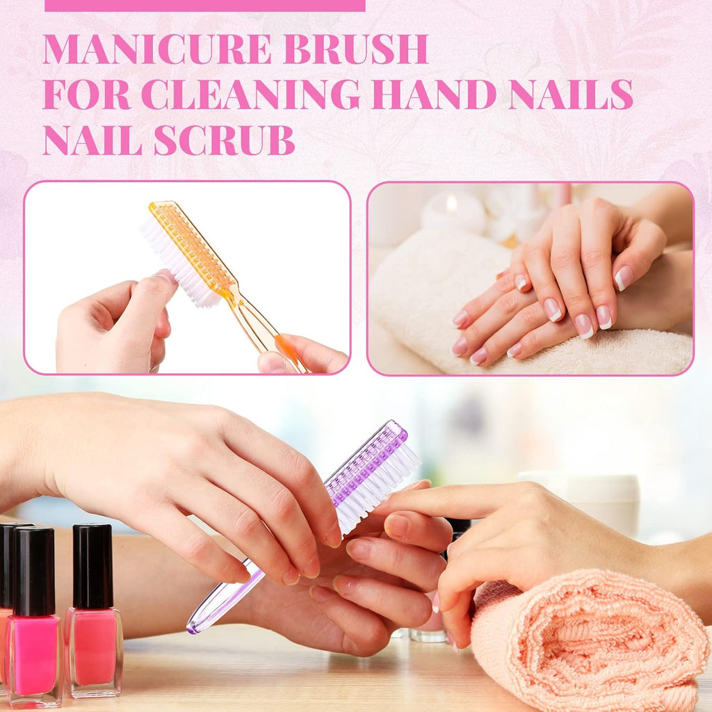Patelai 200 Pcs Handle Grip Nail Brush Bulk Colorful Nail Scrubber Fingernail Brushes Hand Toes