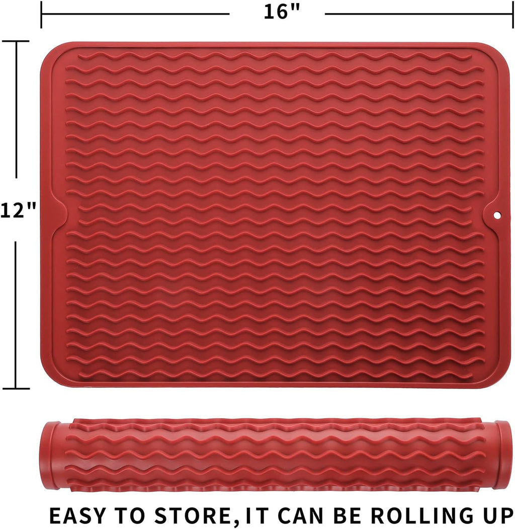 Silicone Dish Drying Mat for Multiple Usage,Easy clean,Eco-friendly,Heat-resistant Silicone Mat for