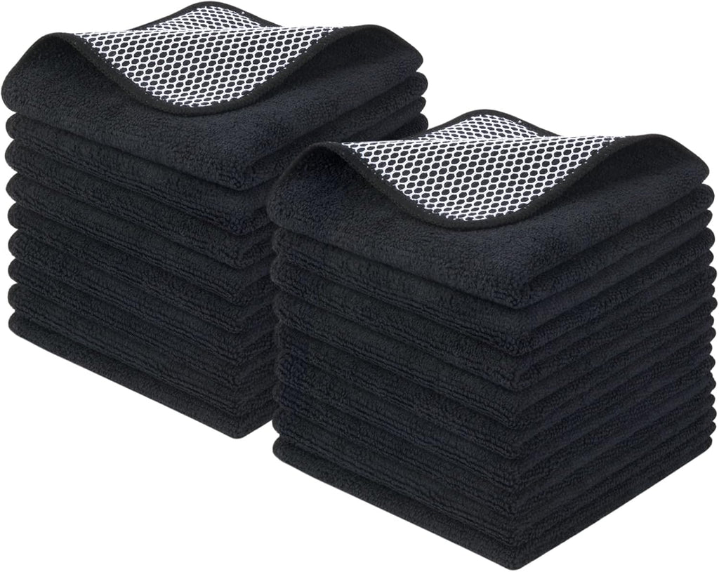 KinHwa Kitchen Washcloths for Dishes Absorbent Microfiber Dish Cloths Quick Dry Dish Rags with Poly