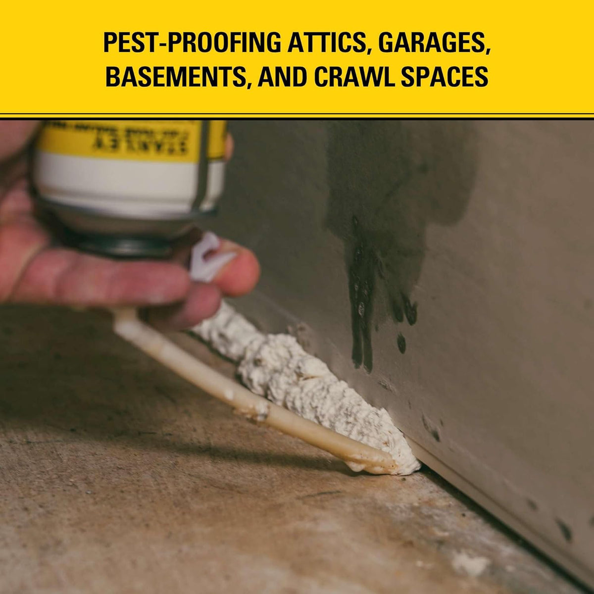 Stanley F993 Expanding Foam Sealant Spray – (12x12oz) Gaps & Cracks Filler, PestBlocker for