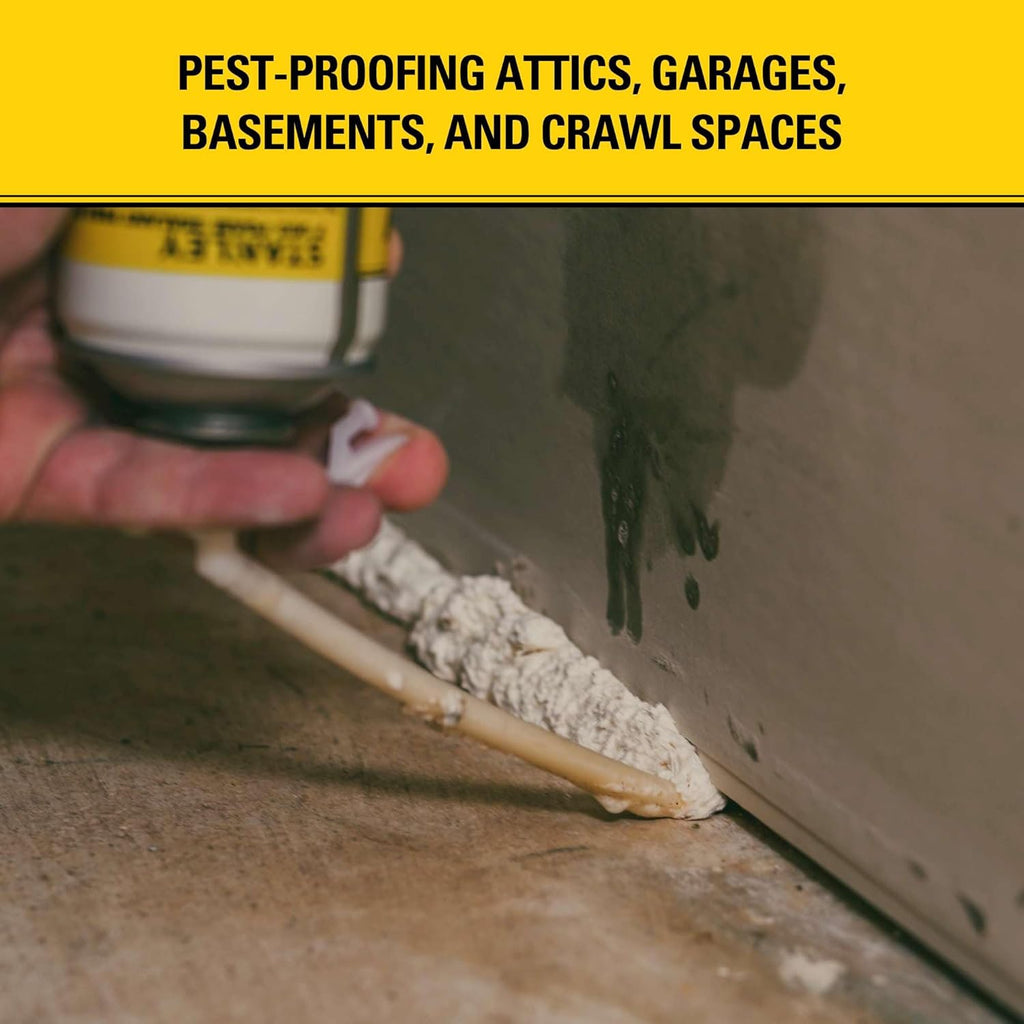 Stanley F993 Expanding Foam Sealant Spray – (2x12oz) Gaps & Cracks Filler, PestBlocker for