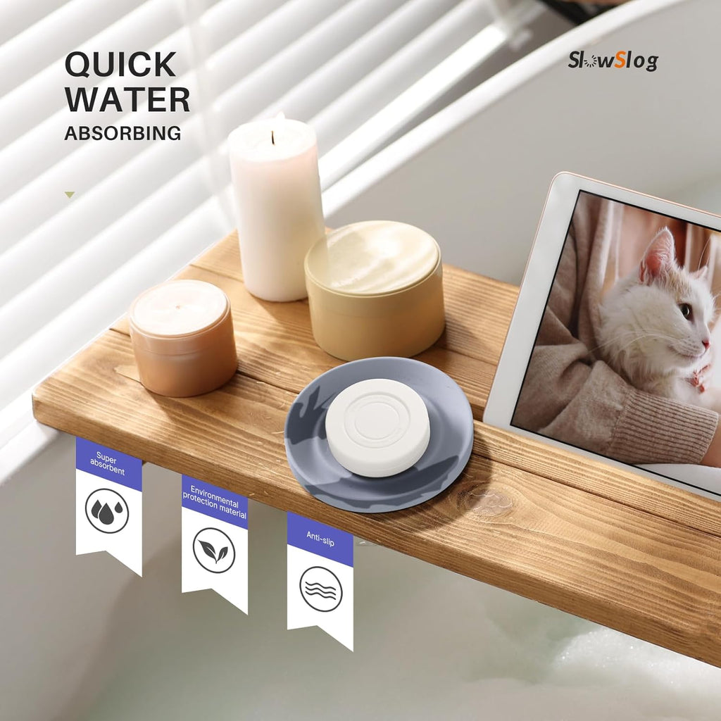 Diatomite Soap Dish Holder, Water Absorbent Stone Soap Dish, Quick Dry Stone Soap Holder