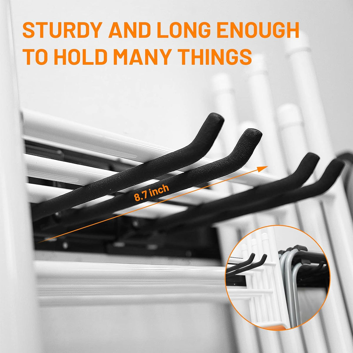 Wallmaster Garage Storage Organization Wall Mount, Garden Tool Rack Organizer Heavy Duty Folding
