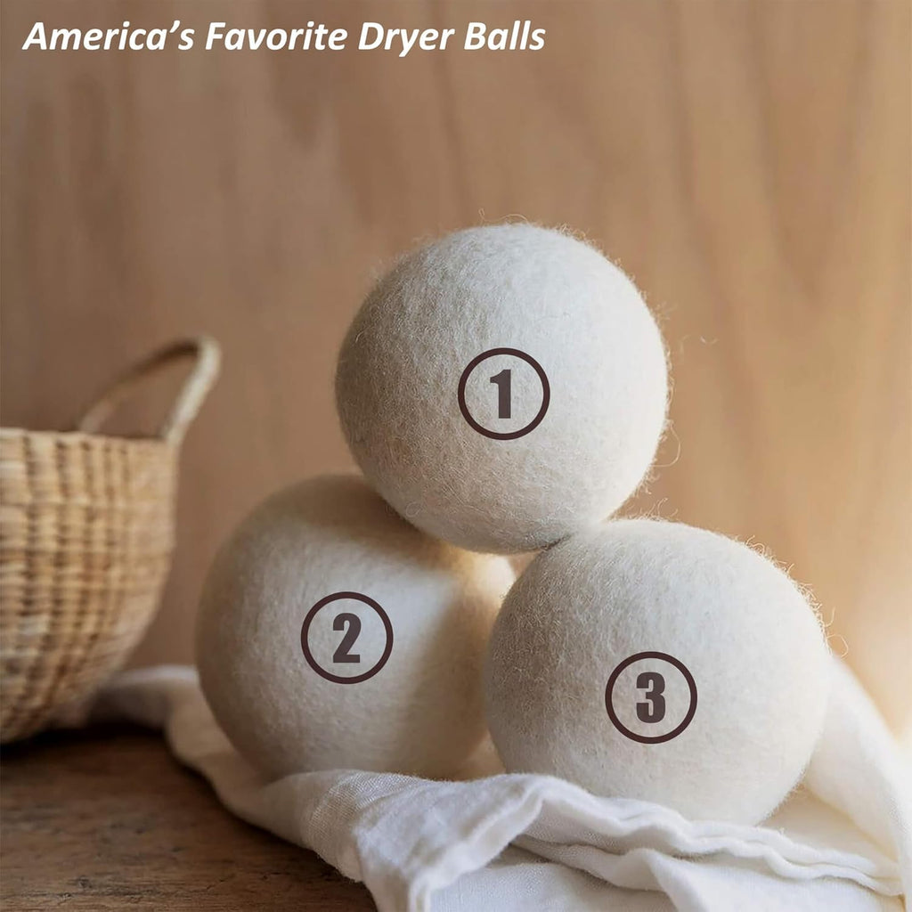 Sheep Wool Dryer Balls 12 Pack XL(2.7") Premium Natural Fabric Softener, Reusable Laundry Dryer