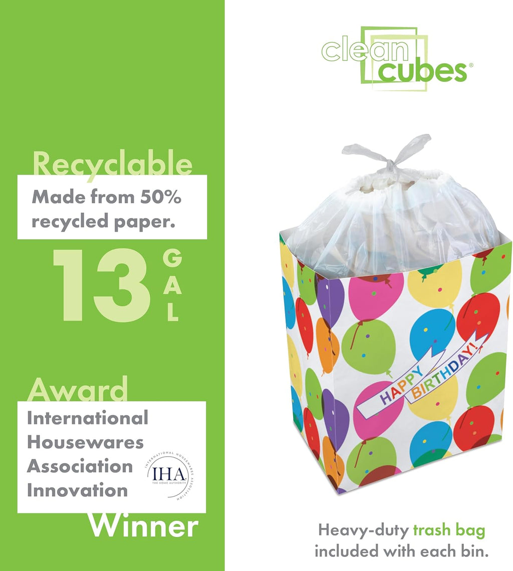 13 Gallon Disposable Pop-Up Trash Cans (6-Pack) with Fitted Bags – Foldable Garbage & Recycling
