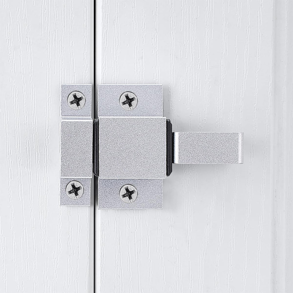 2 Packs Self-Closing Gate Latches, Silver Spring Door Lock, Aluminum Alloy Security Latch for