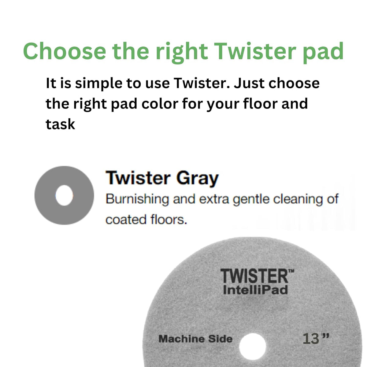 Diversey DD1229105 TASKI Twister Intellipad Diamond Coated Floor Machine Cleaning Pad, Made in USA