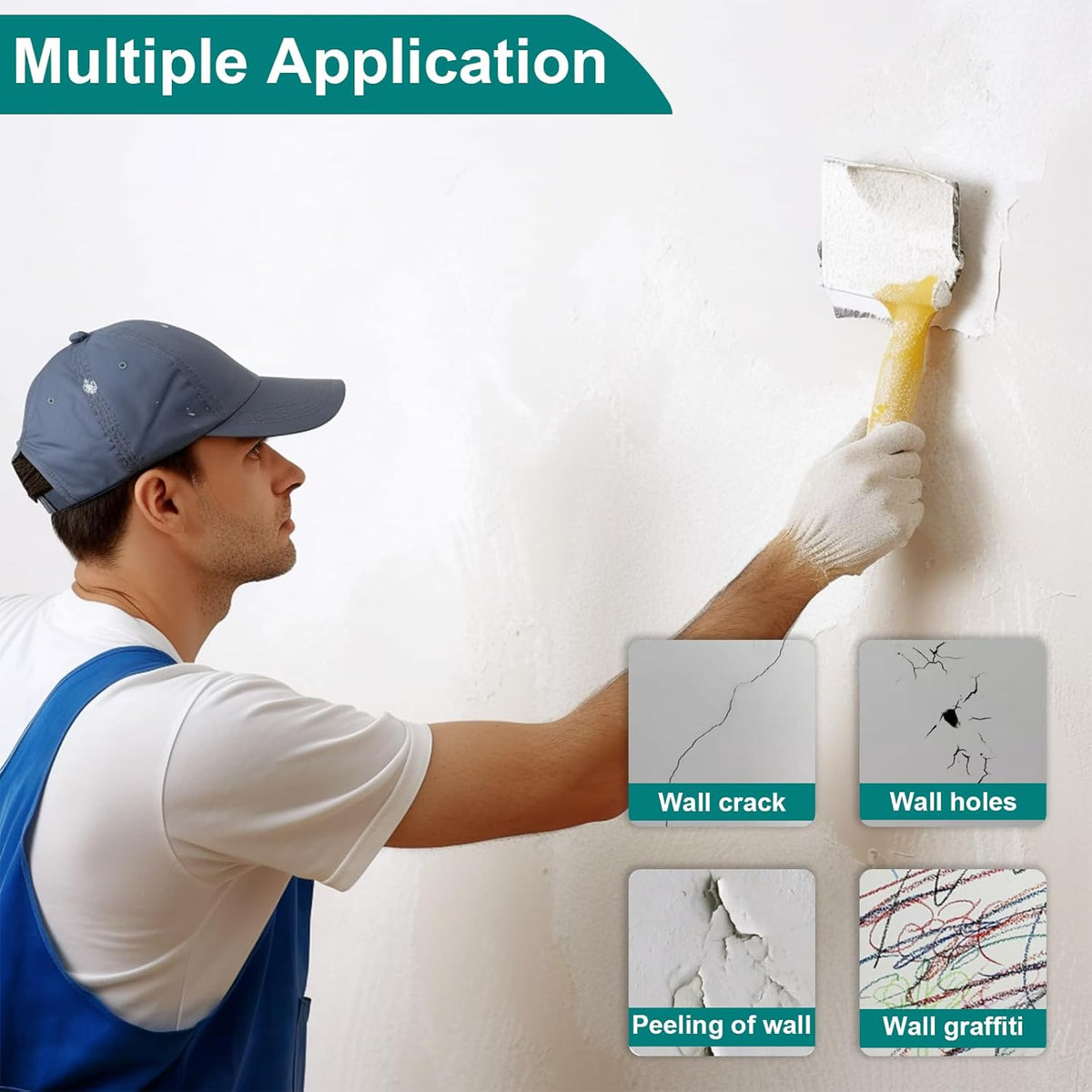19 Pack Drywall Repair Kit for Large Holes, 2/4/6/8 Inch Dry Wall Patch Kits for Erase a Small Nail