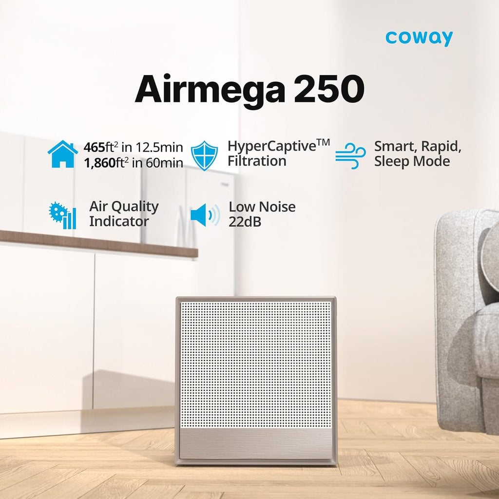 COWAY Air Purifiers for Home Large Room Up to 1,860 ft², Washable Pre-Filter and True HEPA Filter