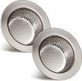 Retisee 2 Pcs Sink Strainer Stainless Steel Kitchen Sink Drain Strainer Basket Cover Mesh Hair Food