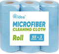 AIDEA Microfiber Cleaning Cloth 165 Sheets 3 Roll, Microfiber Towels for Cars, Blue Shop Towels