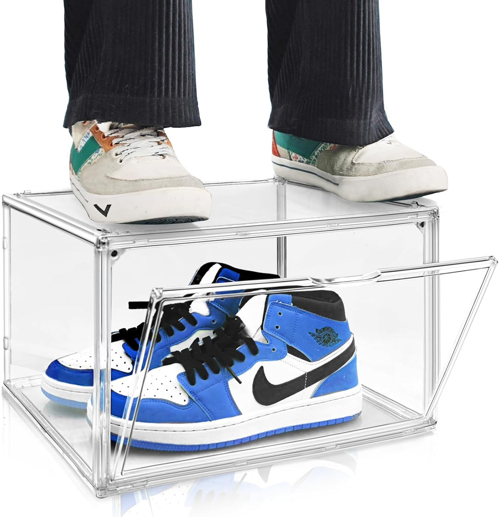 Acrylic Shoe Boxes Sneaker Storage for Sneakerheads Size 13 Clear Plastic Stackable Boot Shoe