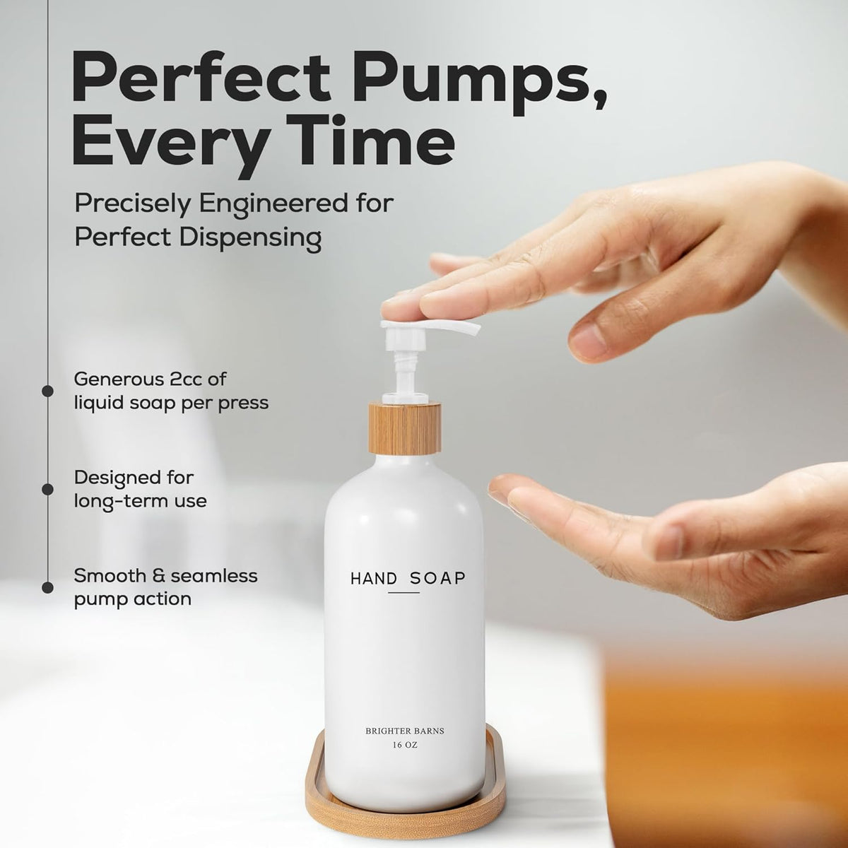 White Glass Hand and Dish Soap Dispenser Set by Brighter Barns - Kitchen Soap Dispenser Set with