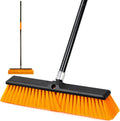 DSV Standard 18’’ Push Broom Outdoor Heavy Duty with 59.4’’ Long Handle, Industrial Broom with