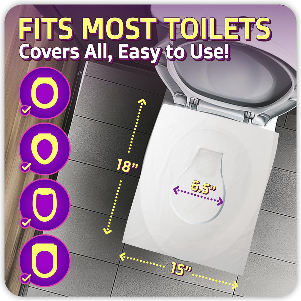 100 Pcs Disposable Toilet Seat Cover - Biodegradable and Flushable Toilet Seat Liners for Public
