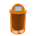 COATEDOUTDOORFURNITURE RDT-ORG Heavy Duty 32 Gallon Round Trash Receptacle, Liner Included, Orange