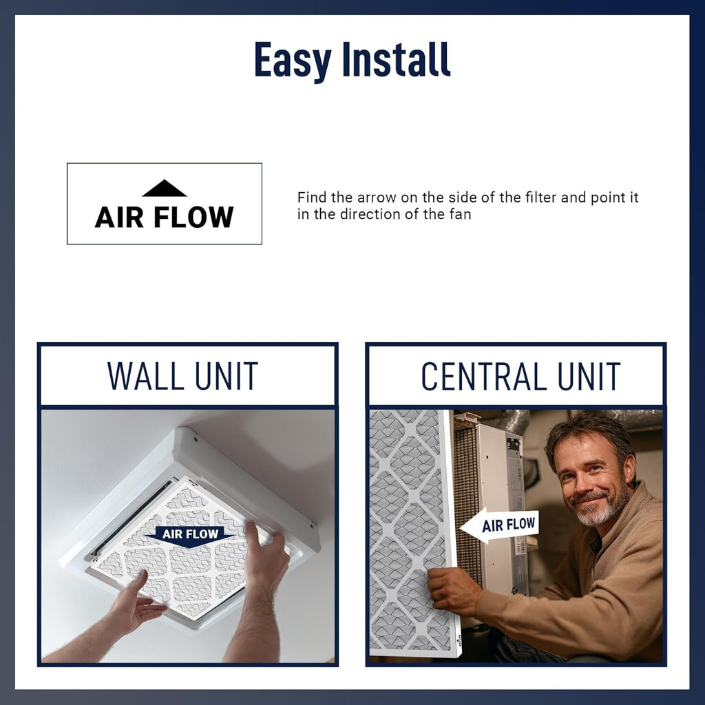 14x18x1 MERV 8 Air Filters 6-Pack – 13.7" x 17.7" x 0.75" – HVAC, AC & Furnace Compatible