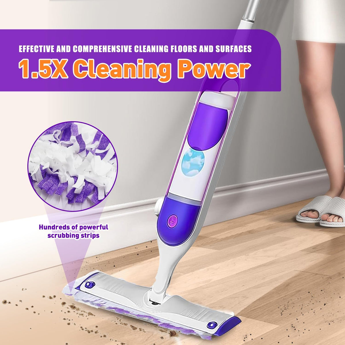 50 Count Disposable Mopping Pads Refills for PowerMop Mopping Pads Multi-Surface Household
