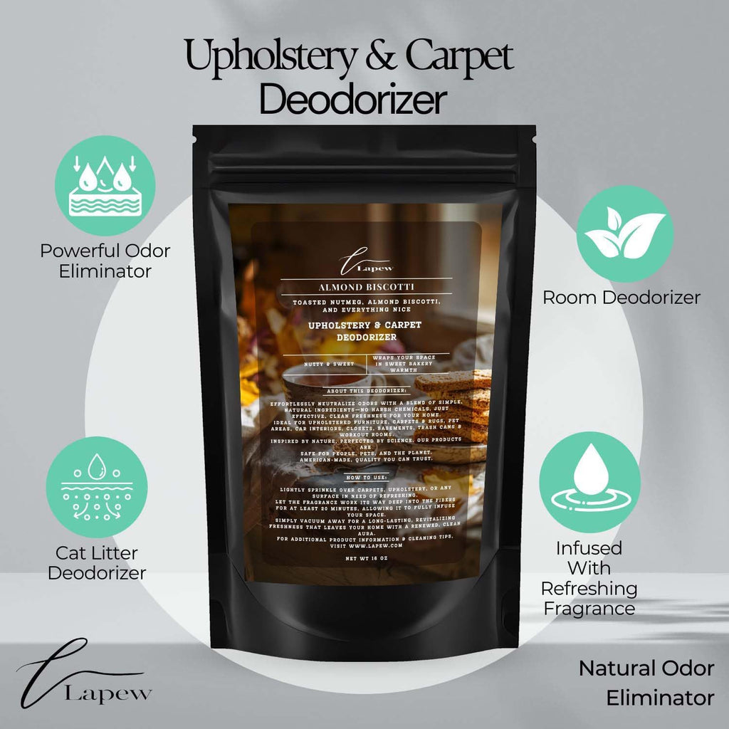 Almond Biscotti Carpet Freshener Powder: Powerful Odor Eliminator for Home, Upholstery Deodorizer