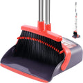 Broom with Dustpan Combo Set Broom and Dustpan Set Dust Pan with Stainless Steel Long Handle