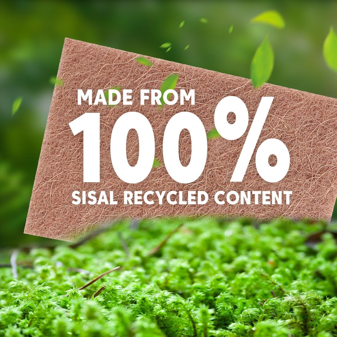 Natural Sisal Non-Scratch Scouring Pads, 96Pcs Plant Based Household Scour Pads for Kitchen, Garage