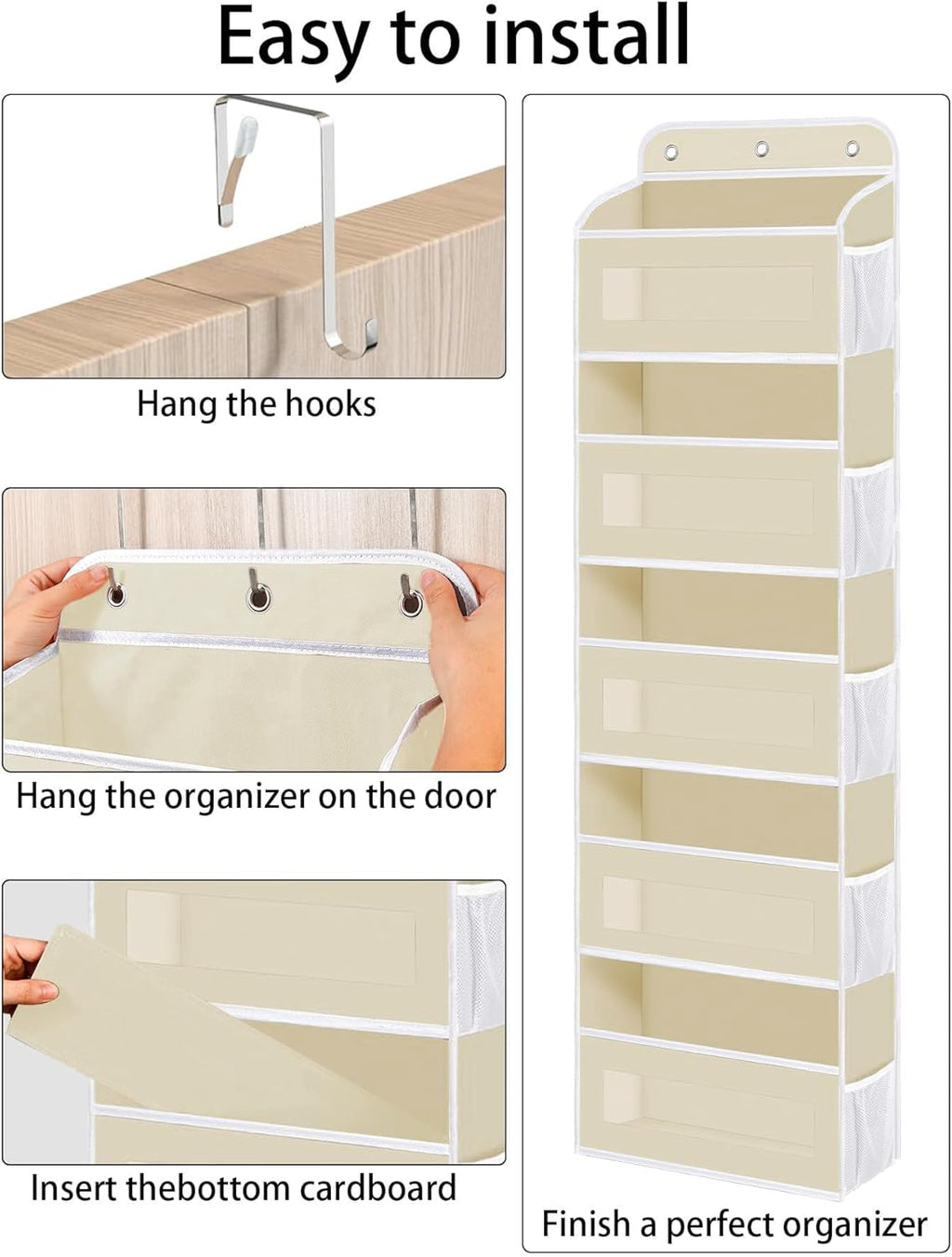 Over The Door Organizer, 5 Shelves Closet Door Hanging Organizer with 10 Mesh Pockets, Nursery