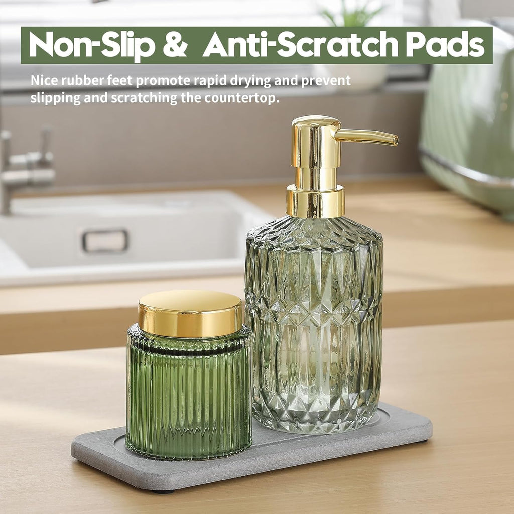 2Pack Diatomite Stone Water Absorbing Sink Tray for Kitchen & Bathroom Counter, Quick Dry Soap Dish