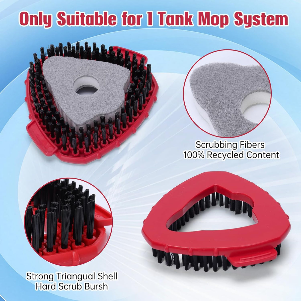1 Pcs Spin Mop Replacements Scrub Brush and 1 Mop Base with 2 Pcs Scouring Pad Compatible with