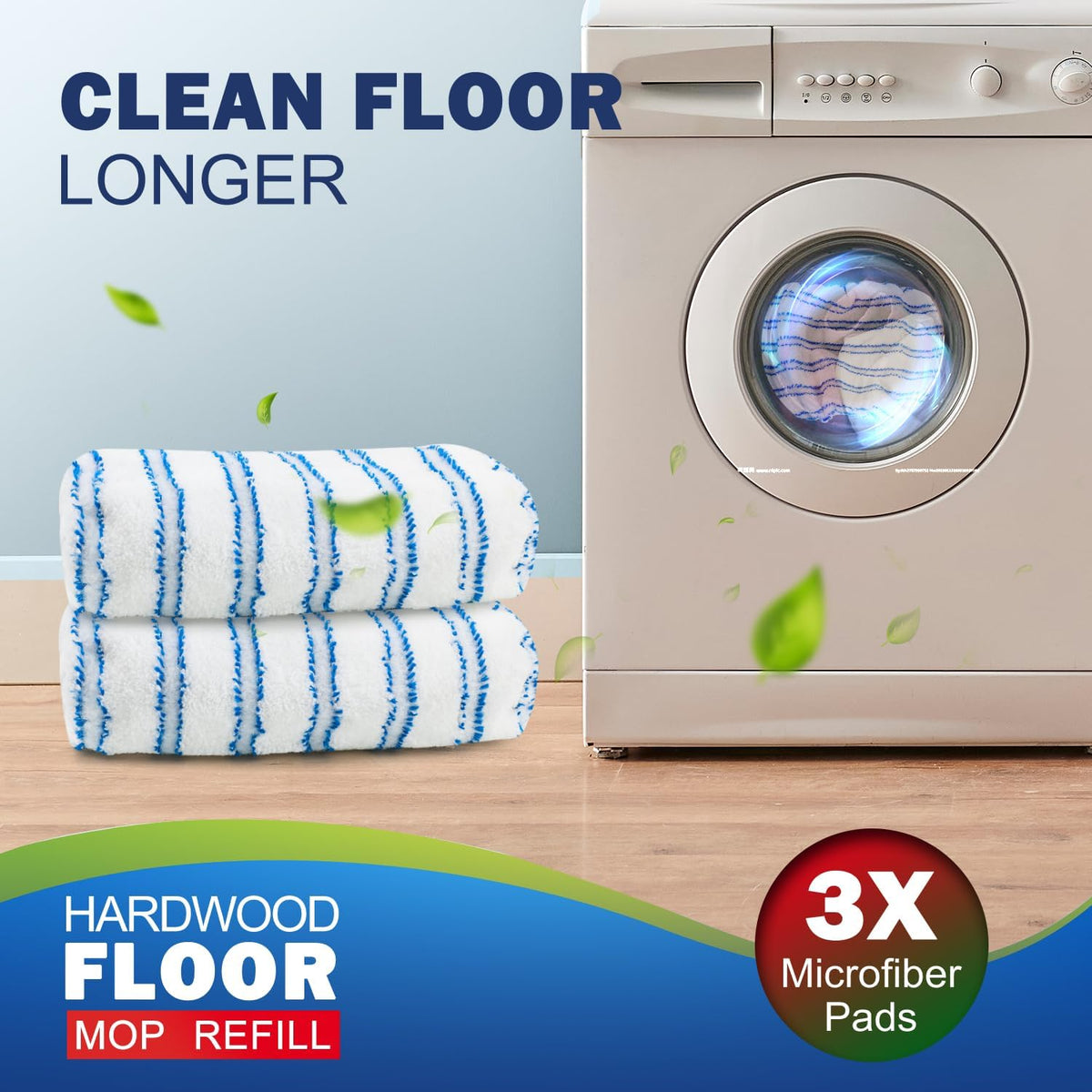 Matthew Microfiber Mop Compatible with Hardwood Floor'N More Microfiber Mop,Reusable&Washable 15x8