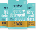 restor Laundry Detergent Sheets Fresh Linen 180 Loads | Eco Friendly Plastic Free Travel Laundry