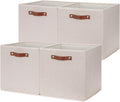 HNZIGE Foldable Storage Cubes Bins for Organizing, Set of 4, Fabric Cube Canvas Storage Bins 11