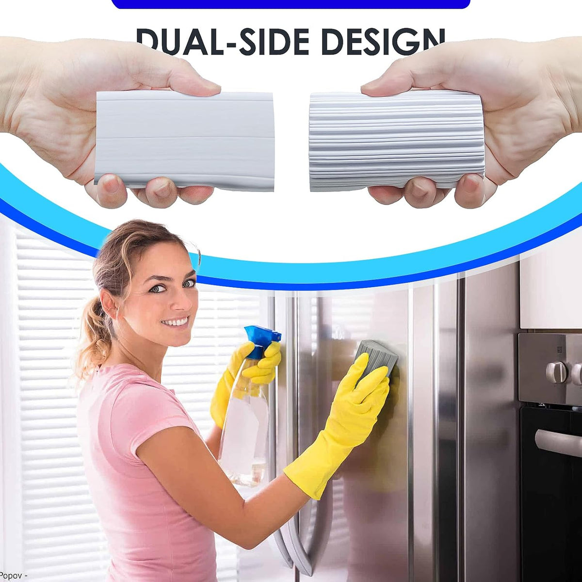 6 Pack Damp Clean Duster Sponge, Reusable Sponge, Duster for Cleaning Blinds, Glass