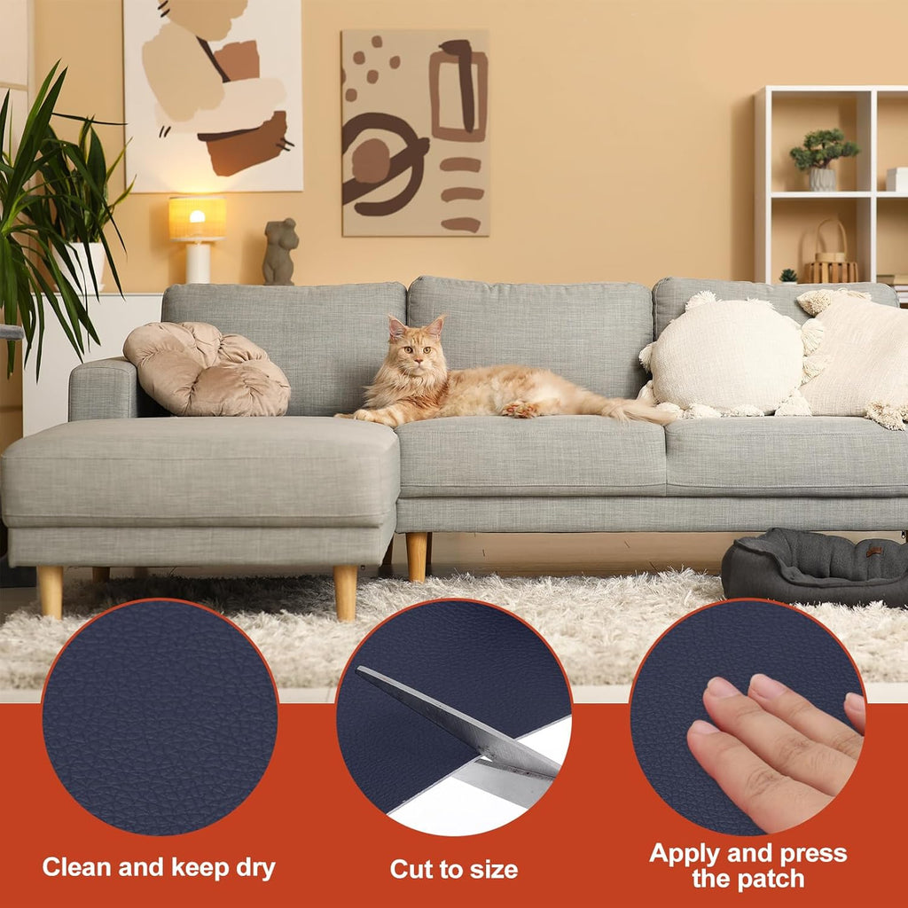 PATIKIL Leather Patches Tape for Furniture, 3.2 x 61 Inch Self Adhesive Vinyl Leather Repair Kit