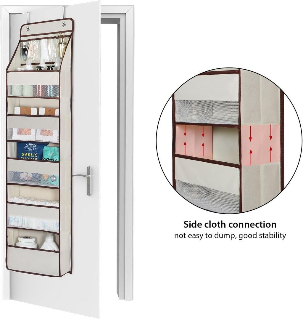 Univivi 6-Shelf Over Door Hanging Organizer Fabric Baby Door Storage with 5 Large Pockets and 3