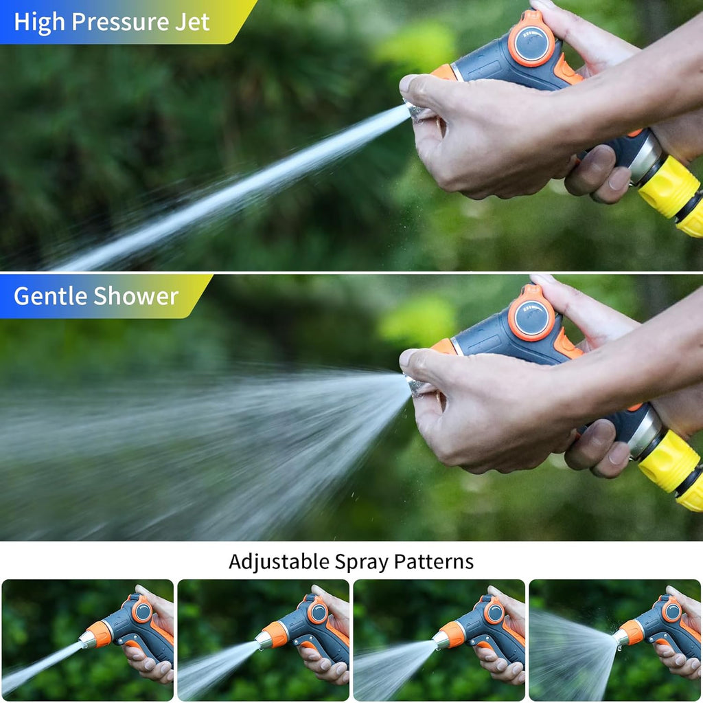 Garden Hose Nozzle Sprayer, Water Hose Sprayer Nozzle with 4 Spray Patterns, Water Flow Thumb