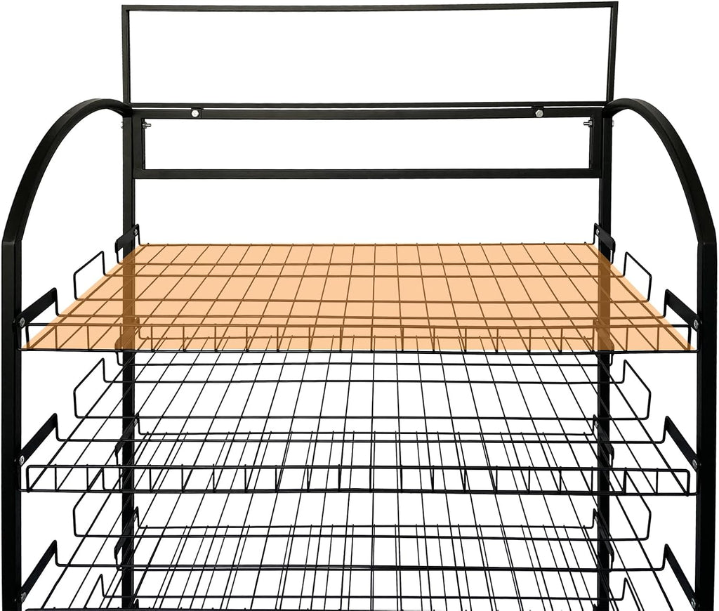 Tongmo Bakery Display Rack: Equipped with Wheels and Header Holder, 39.5" Wide Potato Chip Display