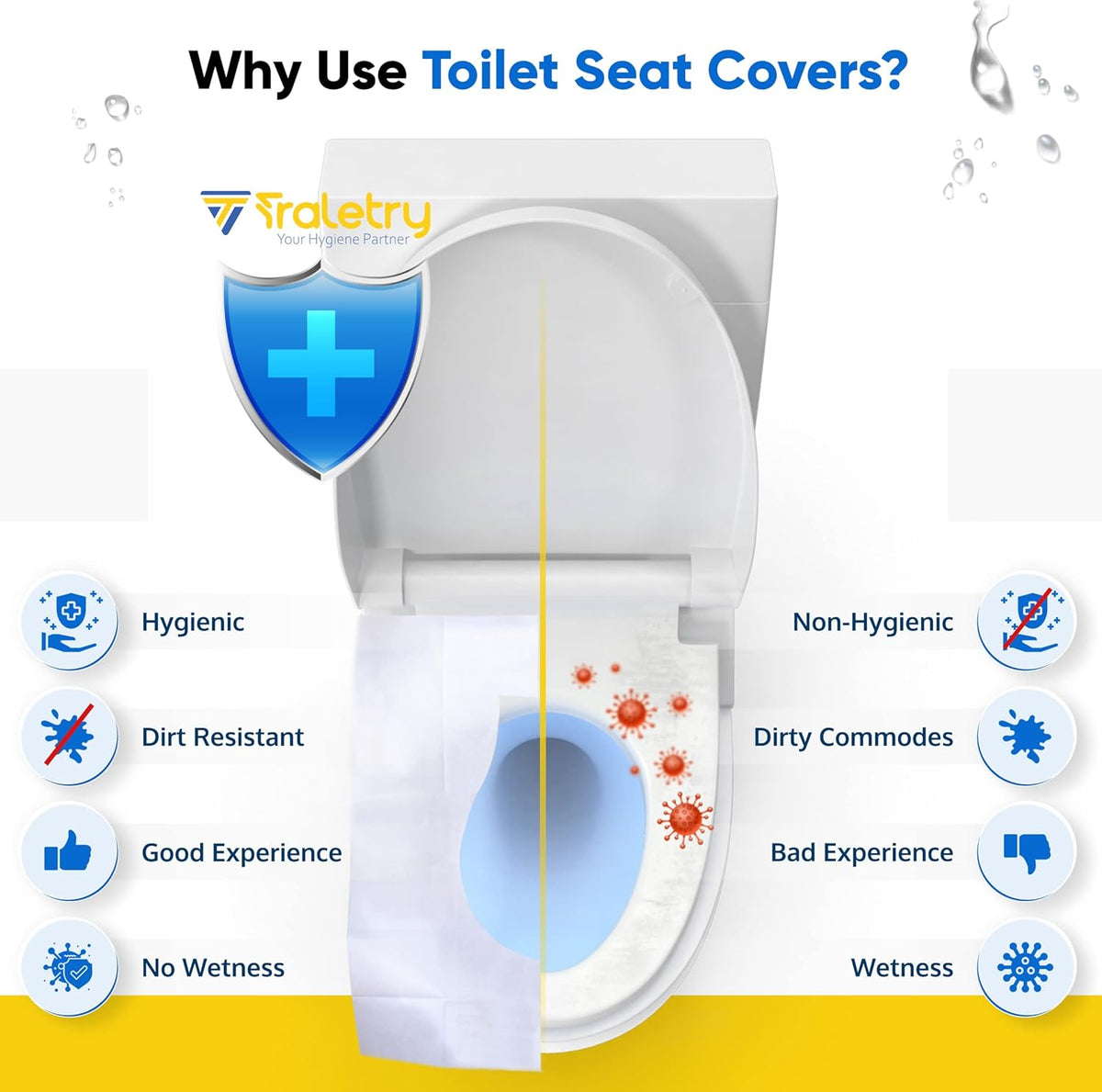 Toilet Seat Covers Disposable Flushable Travel Pack of 50 XL-Disposable Toilet Seat