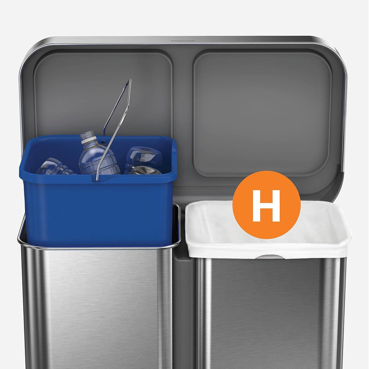 simplehuman Code H 100 Count, Dispenser Pack Custom Fit Liners, Drawstring Trash Bags, 30-35 Liter