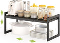 DOLALIKE Expandable kitchen Countertop Organizer, Stackable Cabinet Shelf Organizers, Space Saving