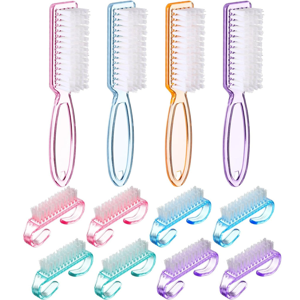 Patelai 12 Pcs Handle Grip Nail Brush Bulk Colorful Nail Scrubber Fingernail Brushes Hand Toes