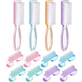 Patelai 12 Pcs Handle Grip Nail Brush Bulk Colorful Nail Scrubber Fingernail Brushes Hand Toes