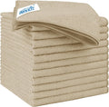HOMEXCEL Brown Microfiber Cleaning Cloth 12 Pack, 12.5 x 12.5 inch Microfiber Towels for Cars