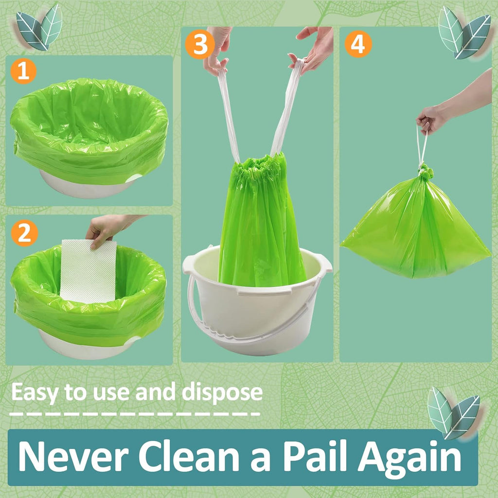 Commode Liners for Bedside Commode Vanilla Scented 100pcs Disposable Bags Universal Fit Most