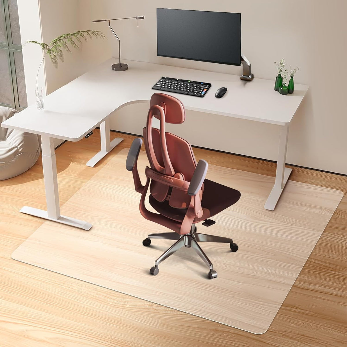 Vicwe Office Chair Mat for Hard Floor, 60"x48" Anti-Slip PVC Computer Chair Mat, Easy Glide for