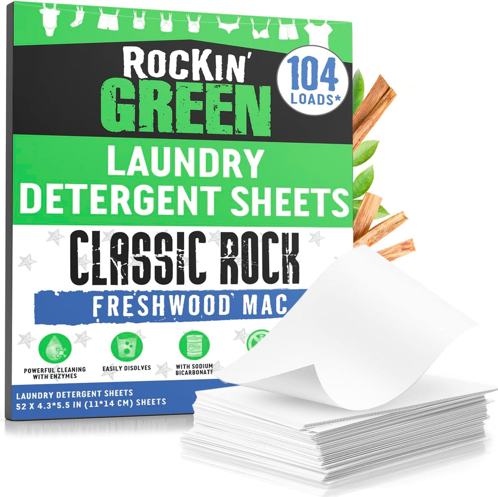 Rockin' Green Travel Laundry Detergent Sheets - Mess-Free Laundry Sheets Detergent Powerful