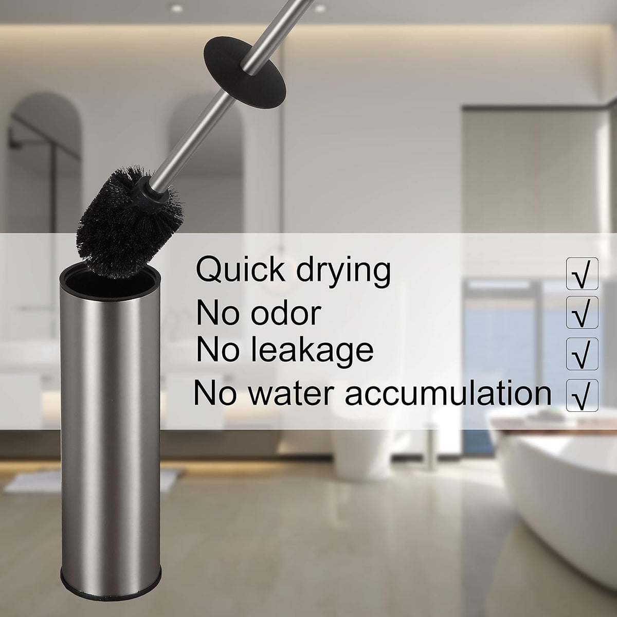 BGL Toilet Brush and Holder,Stainless Steel Toilet Brushes for Bathroom with Holder, Toilet Bowl
