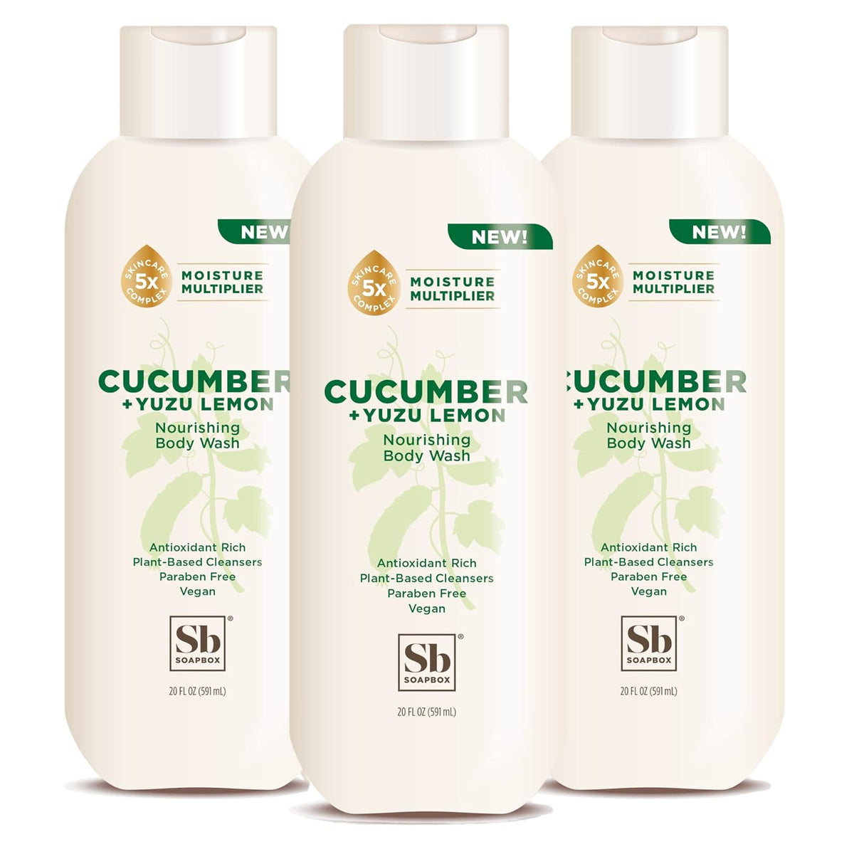 Soapbox Cucumber + Yuzu Lemon Body Wash for Women, Men, Vegan + Antioxidant Rich, Soothing